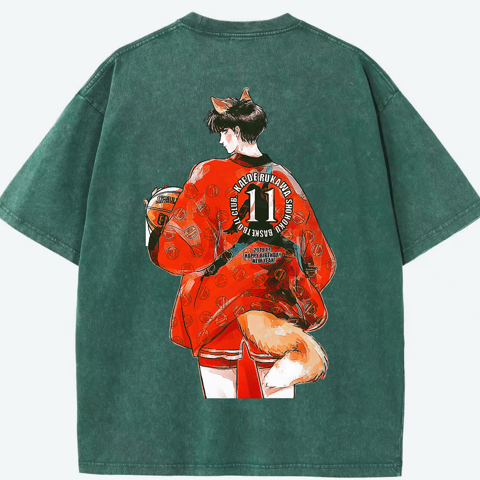 （画像用） SLAM DUNK／スラムダンク 綿100% ヴィンテージ風 半袖Tシャツ（背面プリント）